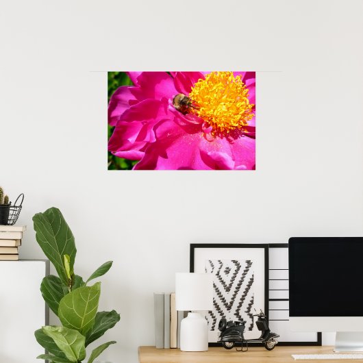Poster Bourdon et pivoine (Bureau à domicile)