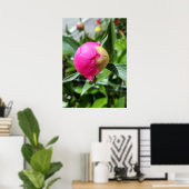 Poster bourgeon rose profond (Bureau à domicile)