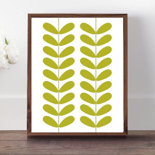 Poster Bourgeons de fleurs verts d'avocat Moderne du mili