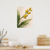 Poster Bourgeons d'orchidée Phalaenopsis jaune botanique (Cuisine)