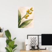 Poster Bourgeons d'orchidée Phalaenopsis jaune botanique (Bureau à domicile)