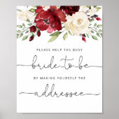 Poster Bourgogne aide la mariée occupée à adresser une en (Devant)