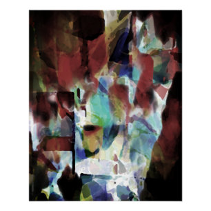 Poster Bourgogne Aqua Gold Peinture noire Splashes Art De