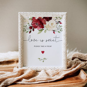 Poster Bourgogne automnal élégant L'amour est doux, prene