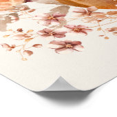 Poster Bourgogne Autumn Florals Baby shower Bienvenue (Coin)