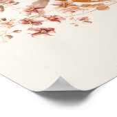 Poster Bourgogne Autumn Florals Fête des mariées Bienvenu (Coin)