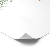 Poster Bourgogne & blanc Floral Mariage géométrique Bienv (Coin)