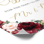 Poster Bourgogne Blush Rose Floral Devinez Combien De Bai (Coin)