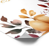 Poster Bourgogne Burnt Orange Cream Floral Mariage Bienve (Coin)