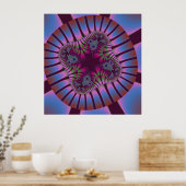 Poster Bourgogne colorée et bleu clair fractal (Cuisine)