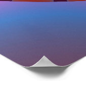 Poster Bourgogne colorée et bleu clair fractal (Coin)