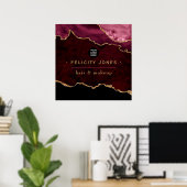 Poster Bourgogne et Agate dorée Pierre précieuse Entrepri (Bureau à domicile)