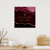 Poster Bourgogne et Agate dorée Pierre précieuse Entrepri (Cuisine)