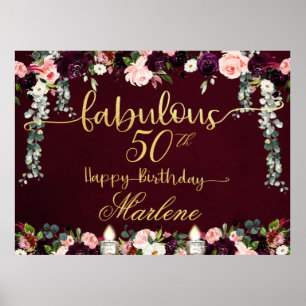 Poster Bourgogne Fabuleux 50 Anniversaire Fête 54x40