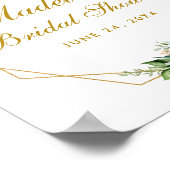 Poster Bourgogne Floral Gold Boho Fête des mariées Bienve (Coin)