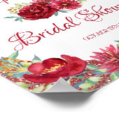 Poster Bourgogne Floral Rose Fête des mariées Parties sci (Coin)