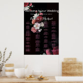 Poster Bourgogne Floral Rustique (Cuisine)