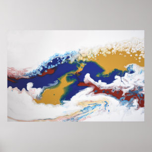 Poster Bourgogne Marbre Acrylique Abstrait Artistique Flu