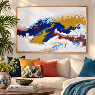 Poster Bourgogne Marbre Acrylique Abstrait Artistique Flu