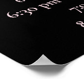 Poster Bourgogne & Mariage rose Floral Détails Bienvenue (Coin)