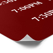 Poster Bourgogne Ordre des événements Horaire du jour de  (Coin)