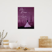 Poster Bourgogne Rose Paris Feux d'artifice Quinceañera P (Cuisine)