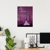 Poster Bourgogne Rose Paris Feux d'artifice Quinceañera P (Bureau à domicile)