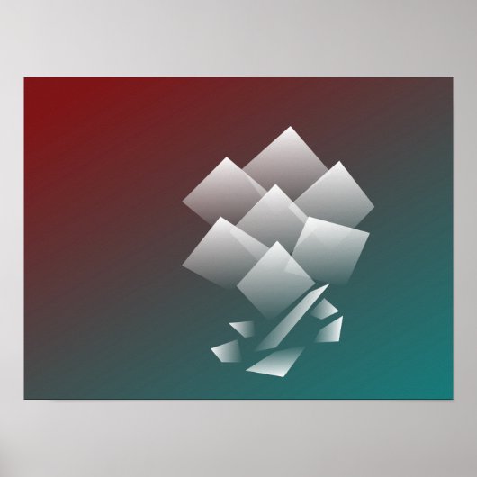 Poster Bourgogne turquoise blanche (Devant)