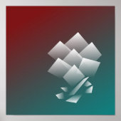 Poster Bourgogne turquoise blanche (Devant)