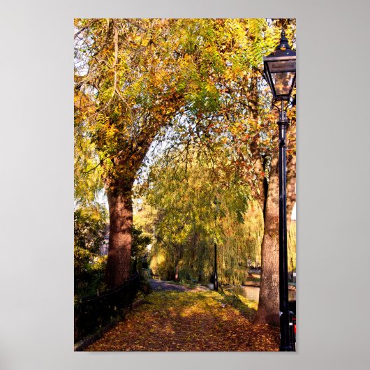 Poster Bourton sur l'eau Autumn Trees Cotswolds UK (Devant)