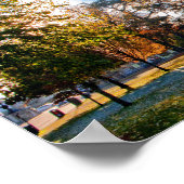 Poster Bourton sur l'eau Autumn Trees Cotswolds UK (Coin)