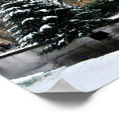 Poster Bourton sur l'eau Cotswolds Arbre de Noël (Coin)