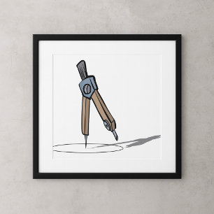 Poster Boussole de rédaction Outil de dessin de géométrie