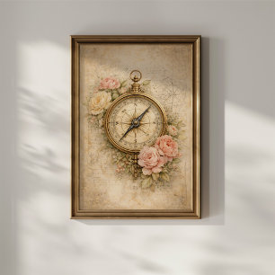 Poster Boussole Vintage