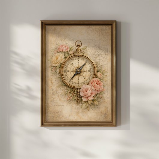 Poster Boussole Vintage