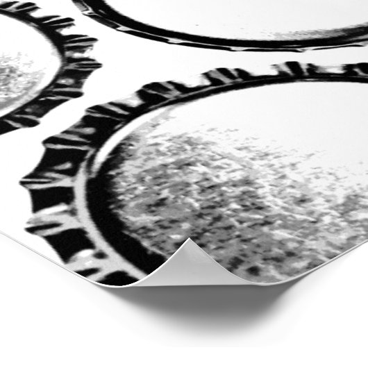 Poster Bouteille Art Casquette - Aimer la bière (Coin)