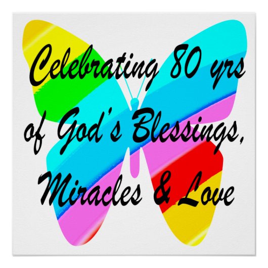 POSTER BOUTEILLE COLORÉE 80E ANNIVERSAIRE (Devant)