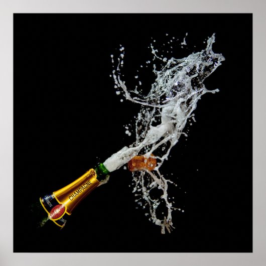 Poster Bouteille de Champagne	Affiche/Tirage (Devant)