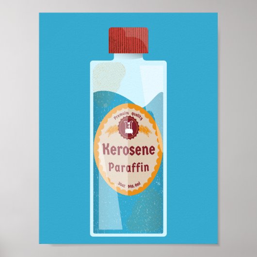 Poster Bouteille de kérosène Paraffine (Devant)