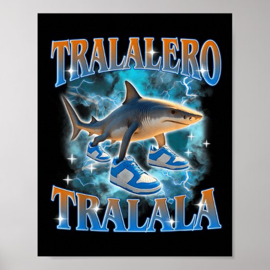 Poster Bouteille de mème de requin Tralalero Tralala (Devant)
