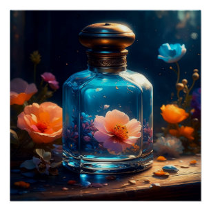 Poster Bouteille de Parfum Floral