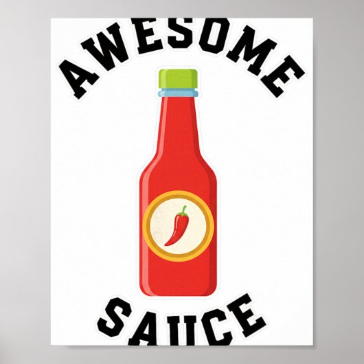 Poster Bouteille de Sauce Awesome au Poulet (Devant)