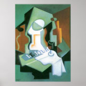 Poster Bouteille et plat de fruits de Juan Gris, Cubisme  (Devant)