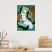 Poster Bouteille et plat de fruits de Juan Gris, Cubisme  (Cuisine)