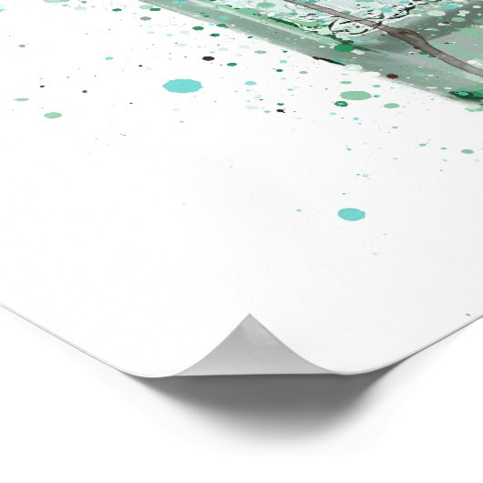 Poster Bouteille Gin Mur Art Imprimer 'Bleu Oeuf Canard' (Coin)