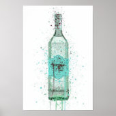 Poster Bouteille Gin Mur Art Imprimer 'Bleu Oeuf Canard' (Devant)