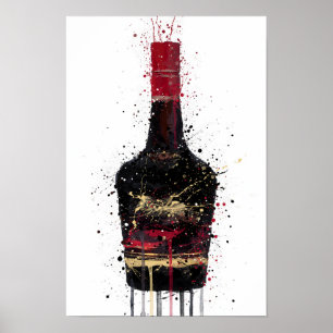 Poster Bouteille Liqueur Art mur Imprimer 'Ombre Brûlé'