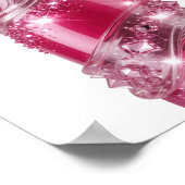Poster Bouteille PINK GLITTER Argent Dynamique (Coin)