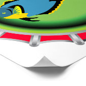 Poster Bouteille Tropicale Casquettes Design Océan et Fau (Coin)