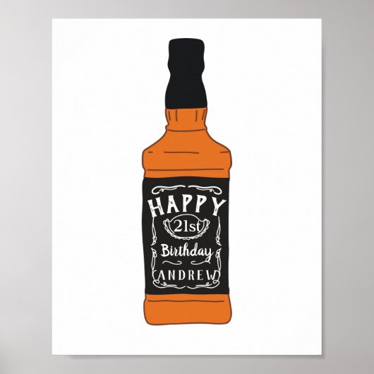 Poster Bouteille Whiskey 21e anniversaire Amateurs de Whi (Devant)